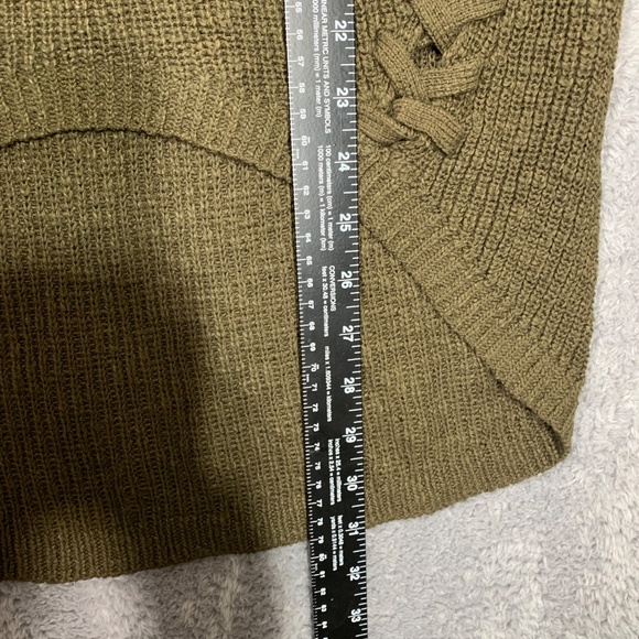 Express Women’s Olive Green Sweater Dress Size Small 100% Cotton Long Sleeve Tun - Picture 3 of 8